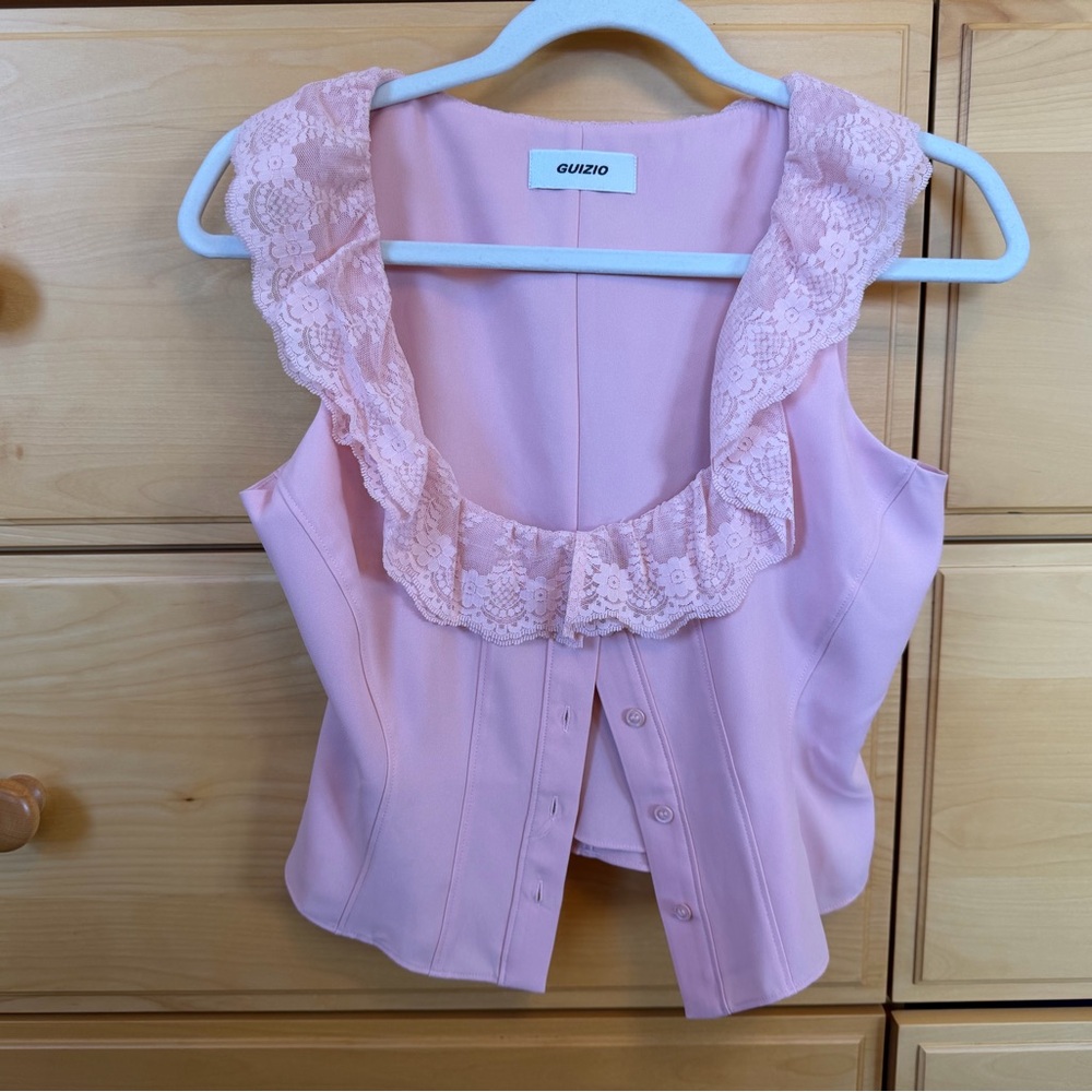 Pink Danielle Guizio Paloma Top - Picture 2 of 4